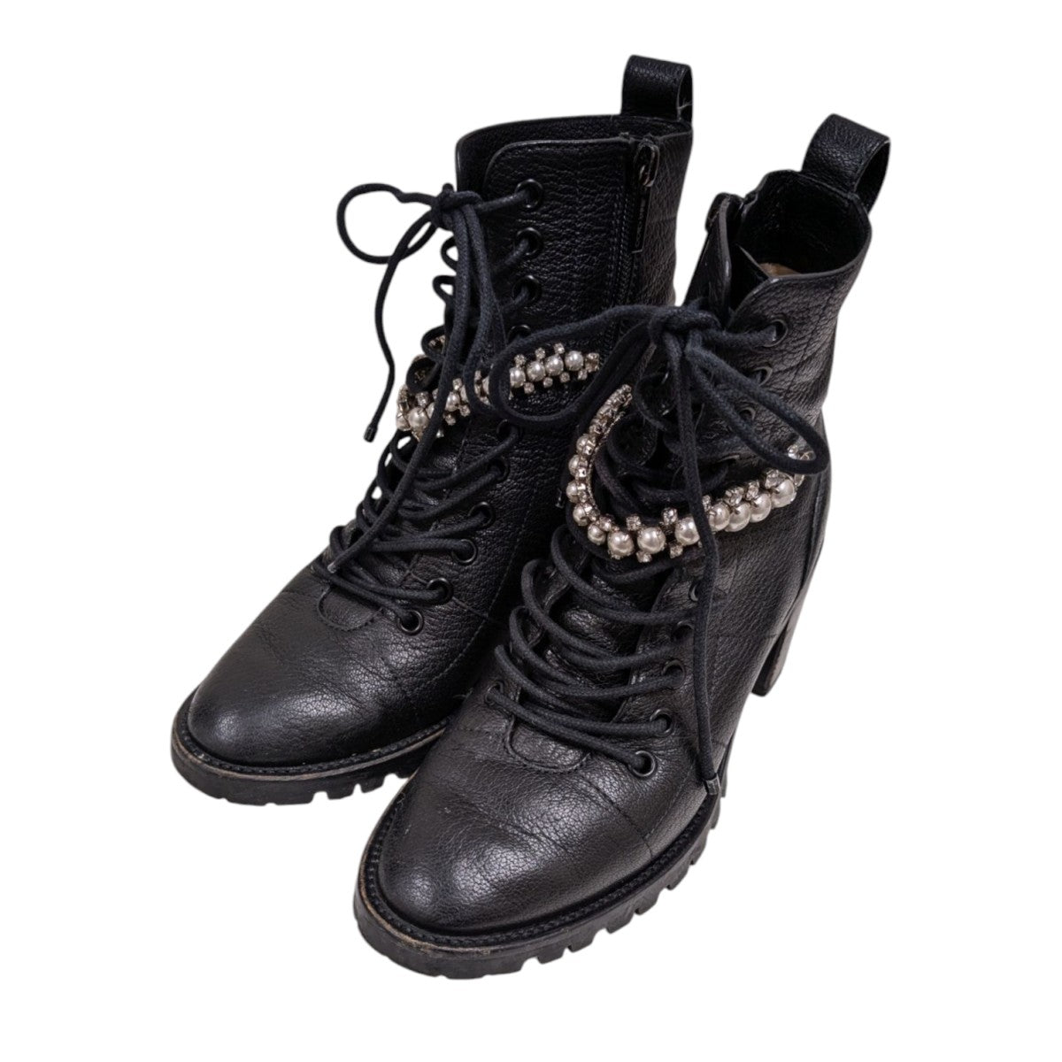 JIMMY CHOO レースアップ コンバットブーツ 古着・中古-1枚目のアイテム画像