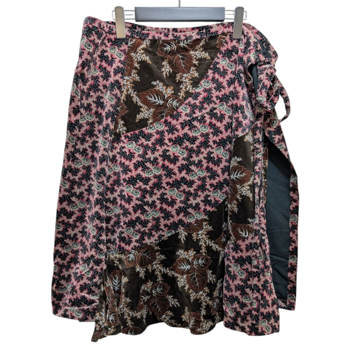 COMME des GARCONS 花柄ベロアラップスカート 古着・中古-3枚目のアイテム画像