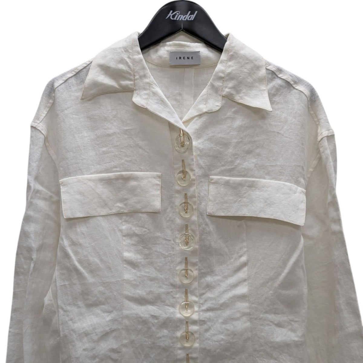 IRENE アイレネ ブラウス スリットシャツ 長袖 ホワイト コットン 38 IRENE(アイレネ) ブラウス 24S83001 ホワイト サイズ 36｜【公式