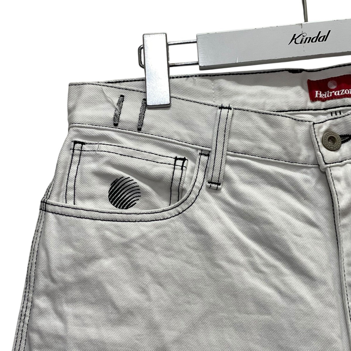 HELLRAZOR BAGGIE DENIM SHORTS Lサイズ HELLRAZOR(ヘルレイザー) BAGGIE COLOR DENIM SHORTSハーフ