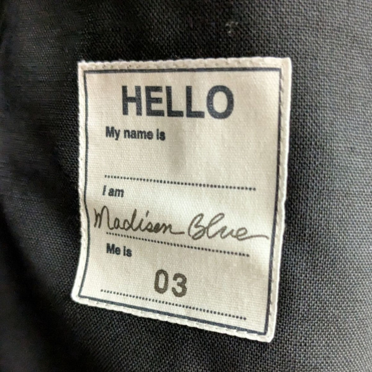 MADISON BLUE(マディソンブルー) 25SS UNLINED BLEECKER W6B