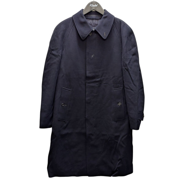 Burberrys バーバリー カシミヤ100% ネイビー コート 80s Vintage Burberry 100% Cashmere Over Coat Made in England