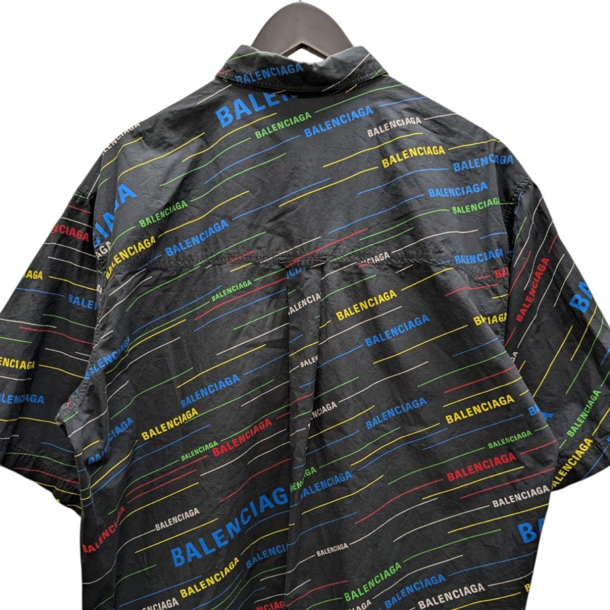 BALENCIAGA(バレンシアガ) 総ロゴ半袖シャツ 556869 ブラック
