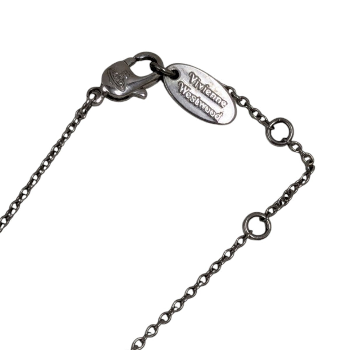 Vivienne Westwood オーブ ネックレス ブラック×シルバー ヴィヴィアン 花刻印 オーブネックレス 黒 ブラック グレー 模様