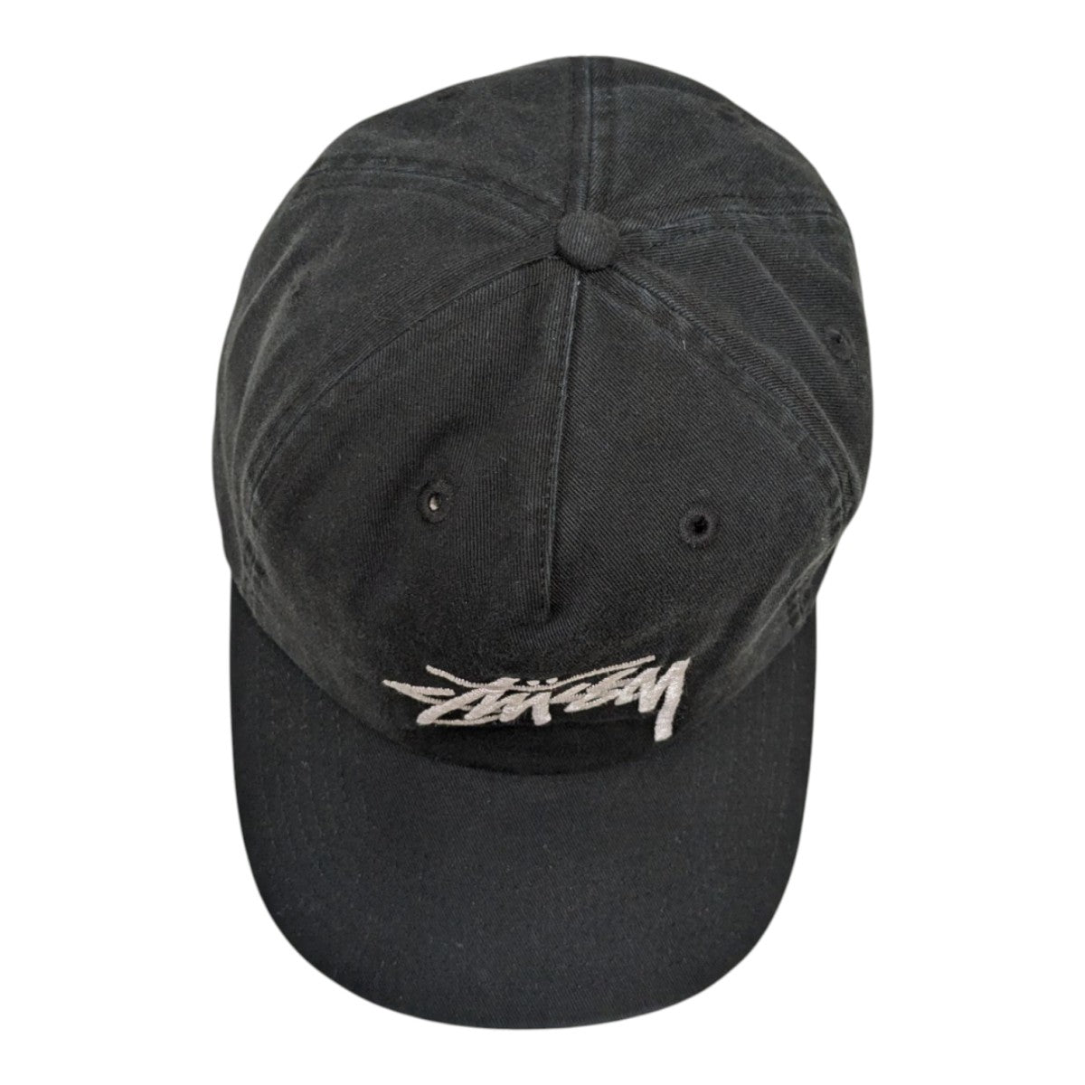 stussy(ステューシー) 25SSユーズド加工キャップ ブラック