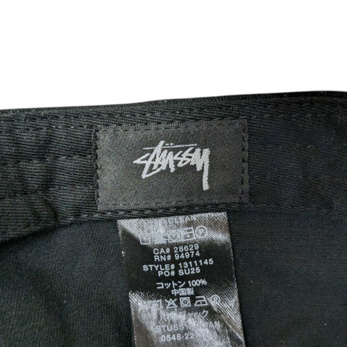 STÜSSY キャップ 古着 vintage ブラック stussy(ステューシー) 25SSユーズド加工キャップ ブラック