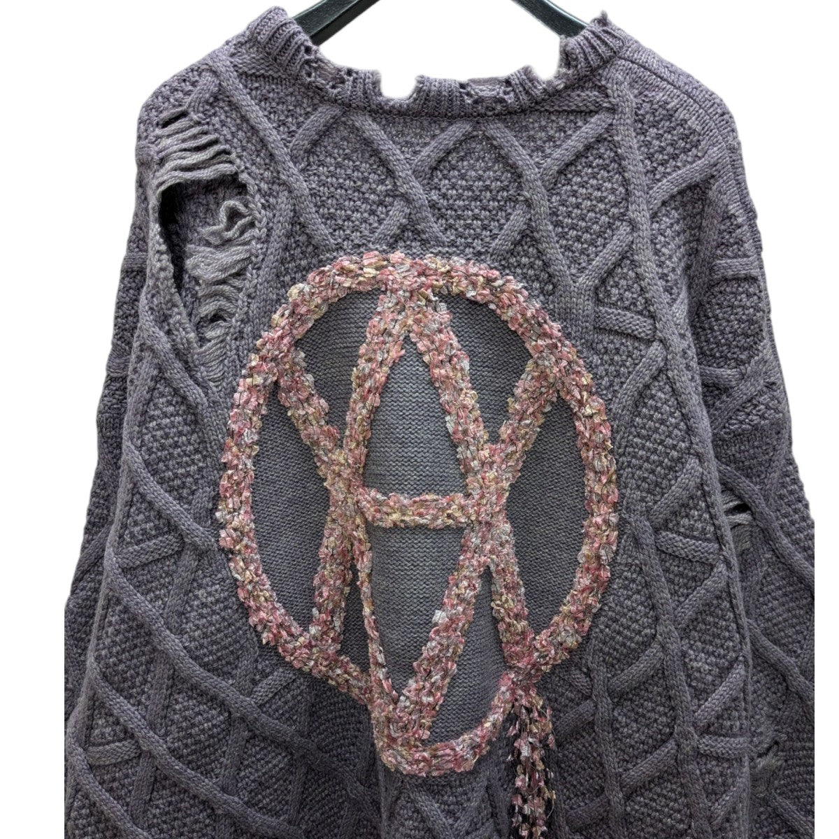 KIDILL × rurumu: デストロイニット 希少 KIDILL×rurumu： デストロイプルオーバーニットKL911 KL911 パープル