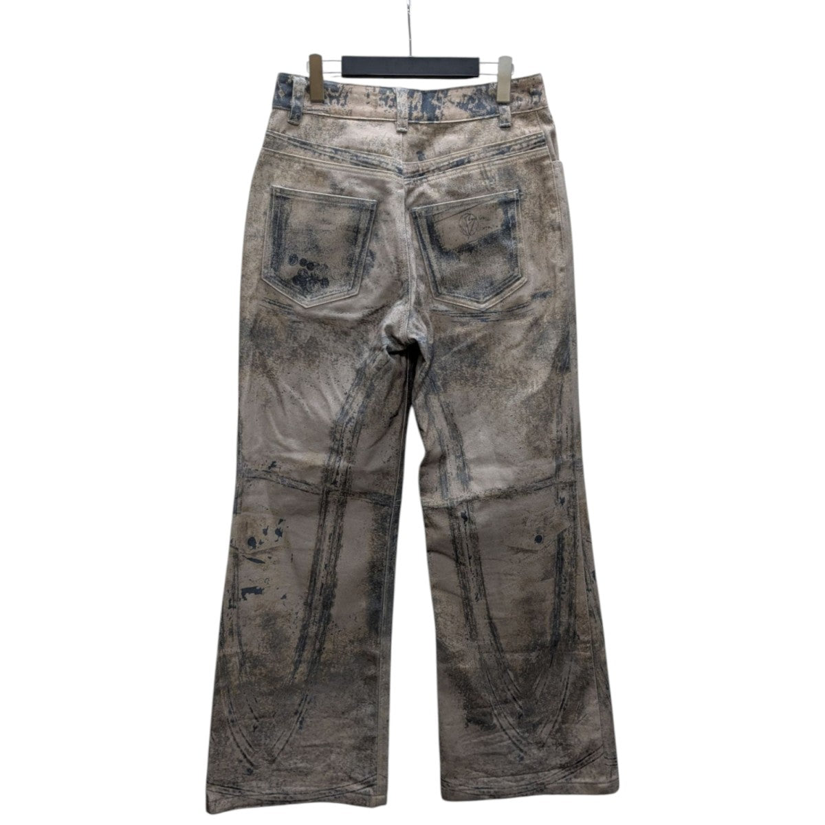 入手困難 アナログ フェイクデニムグラベルパンツ 未使用タグ付き ハイウエストKNEEダメージbijouワイドデニムパンツ[品番