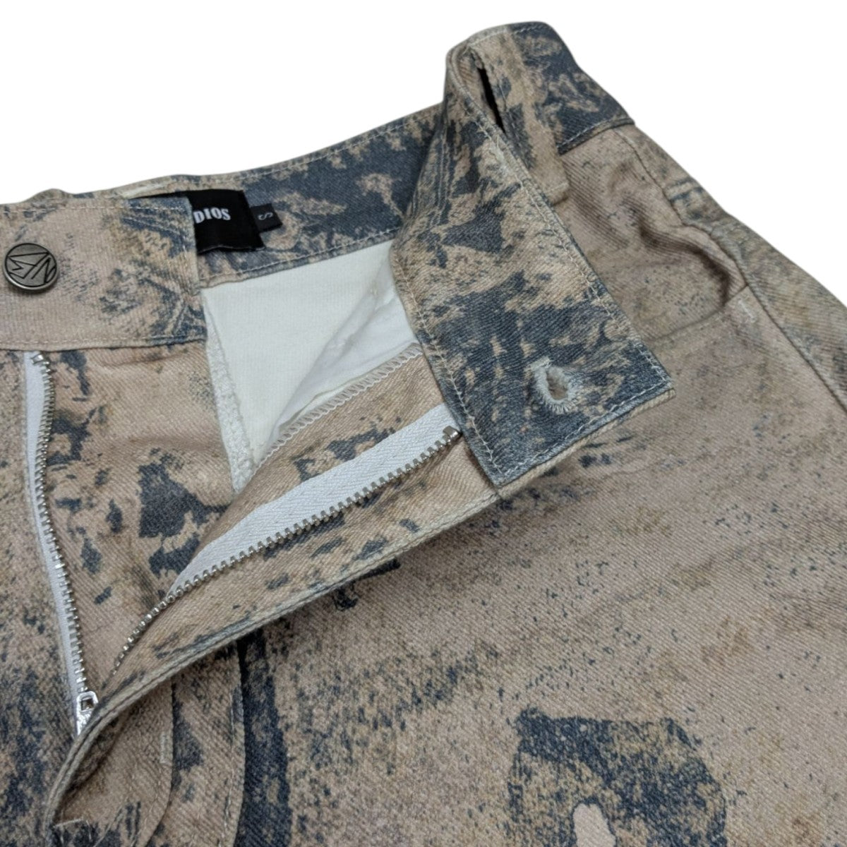 25SSPRINTED DENIM   BEI USED LOOK PRINTEDデニムパンツ