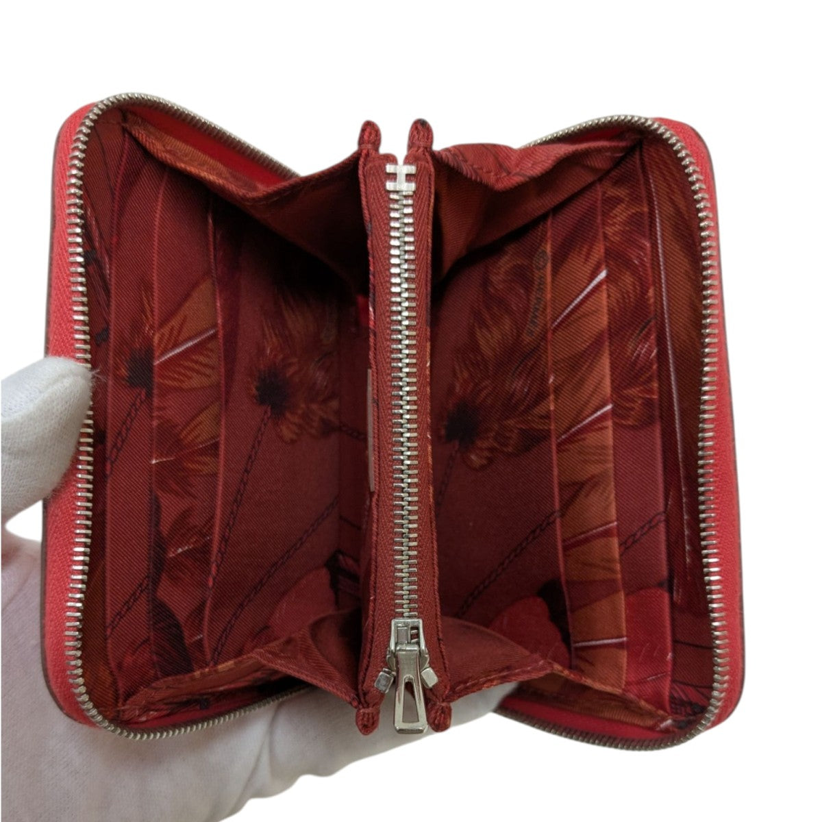 エルメス　シルクインコンパクト　財布　中古正規品 HERMES(エルメス) シルクイン アザップ コンパクトウォレット