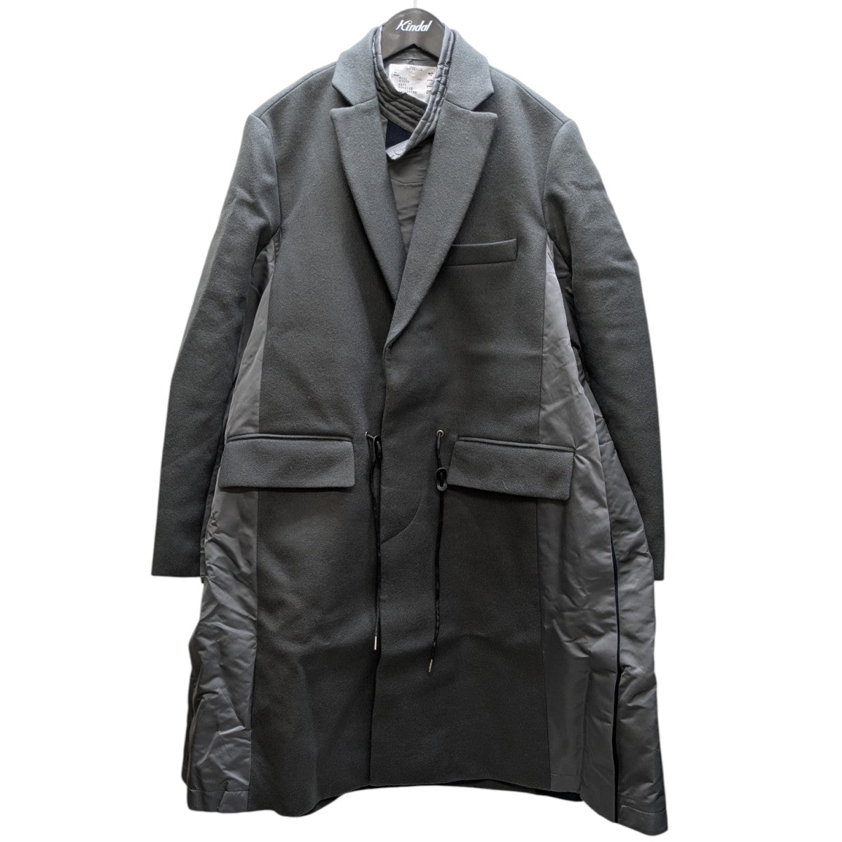 sacai 17AW メルトン ピーコート グレー SACAI】Wool Melton x Padded Coat