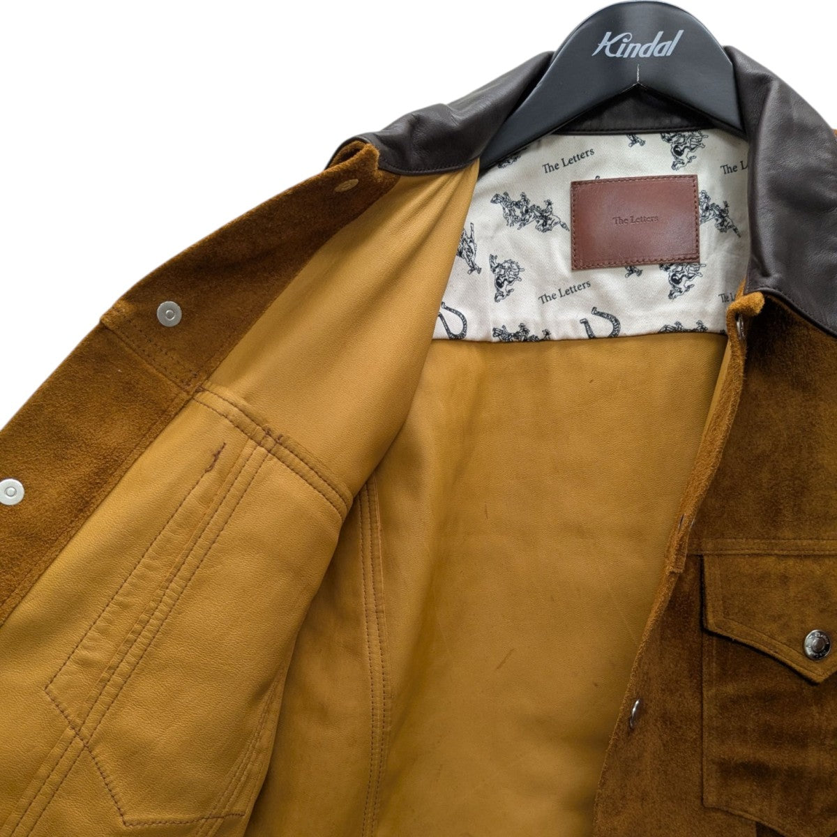 THE LETTERS スエードジャケット ブラウン The Letters(ザレターズ) 25SSTRUCKER JACKET -HORSE SUEDE