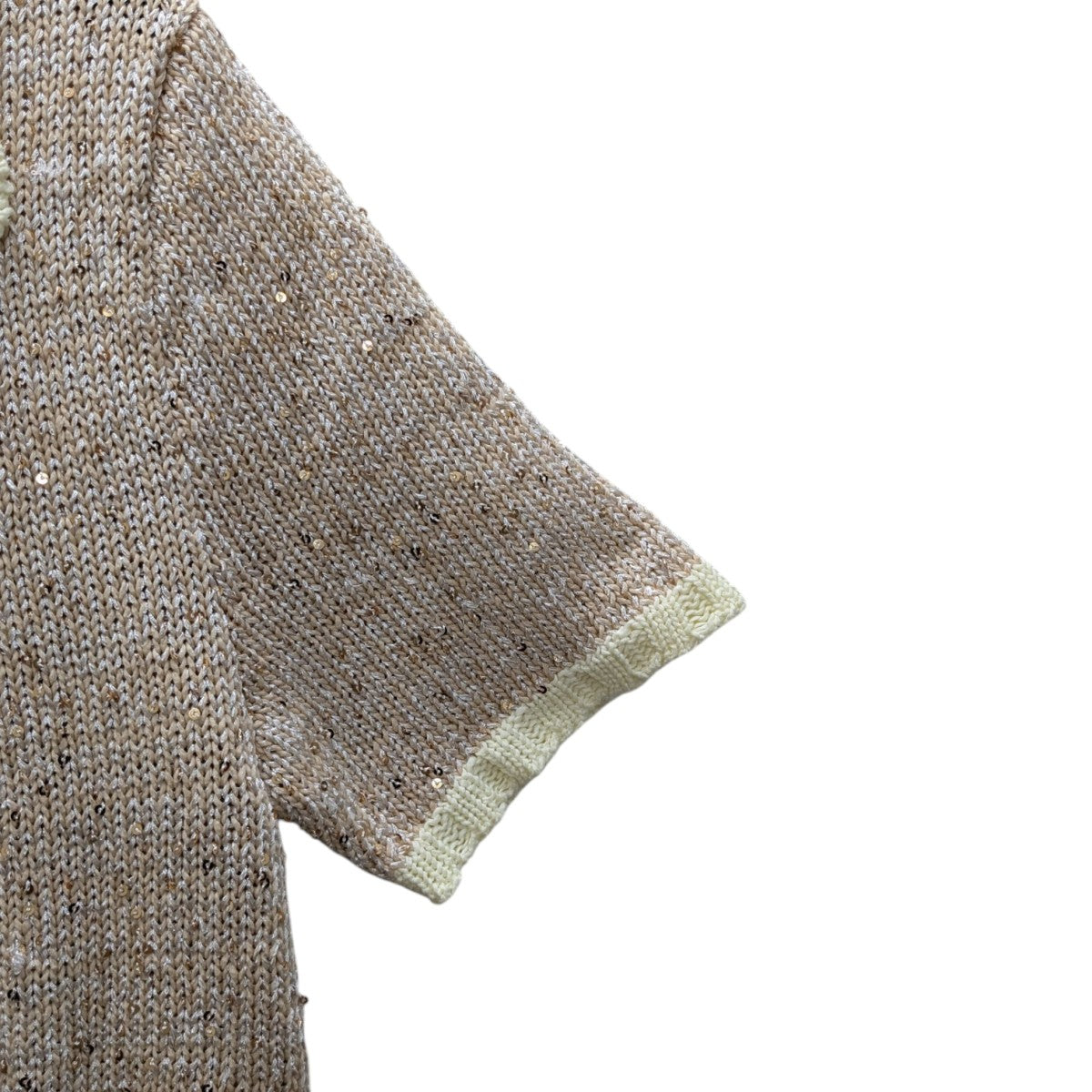 ORIMI(オリミ) 24SS GRITTER KNIT POROスパンコールジップカーディガン 