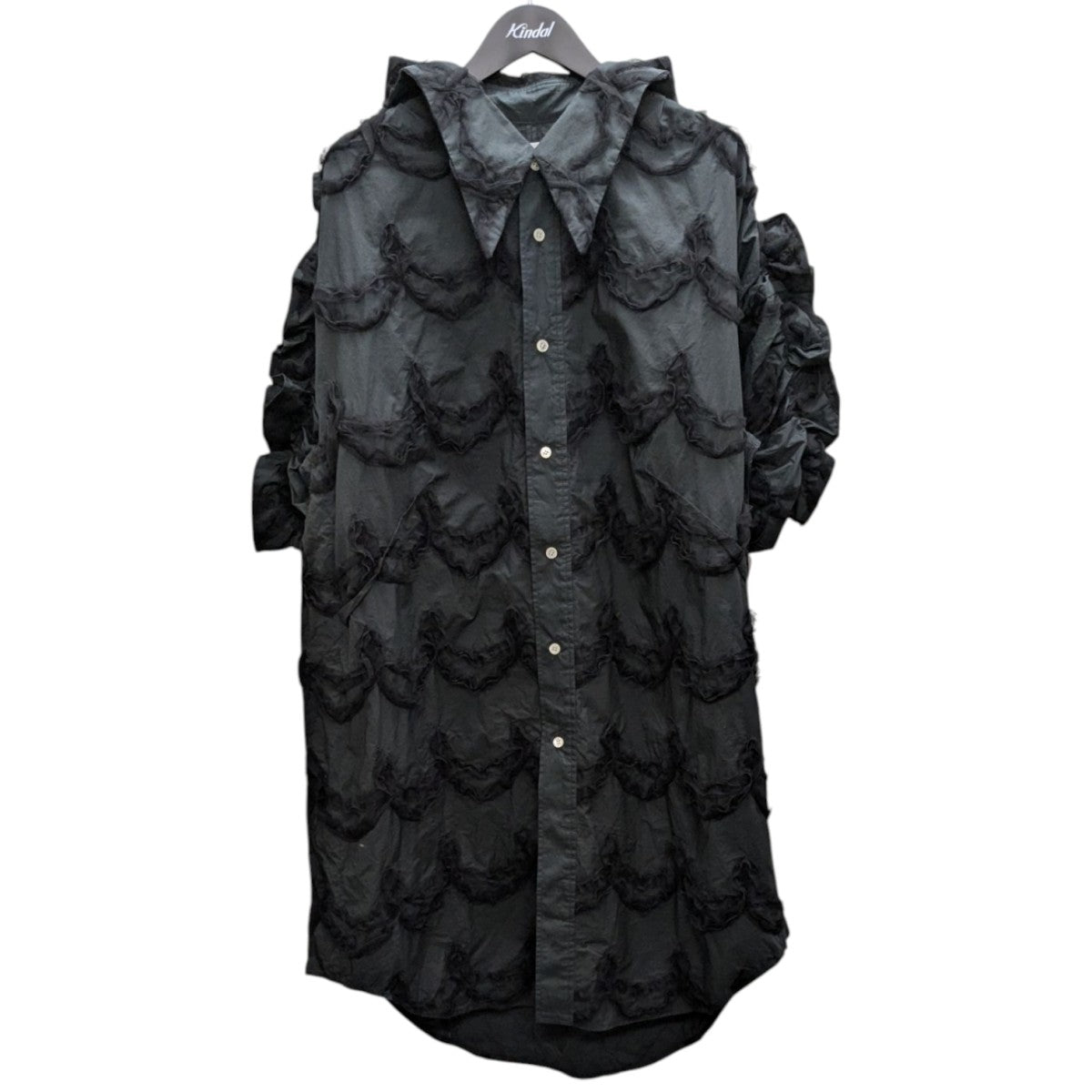 ベースマーク BASE MARK 25SS Embroidery Long Shirts 刺繍ロングシャツ ブラック サイズ：3 BASE MARK(ベースマーク) 25SS Embroidery Long Shirts 刺繍