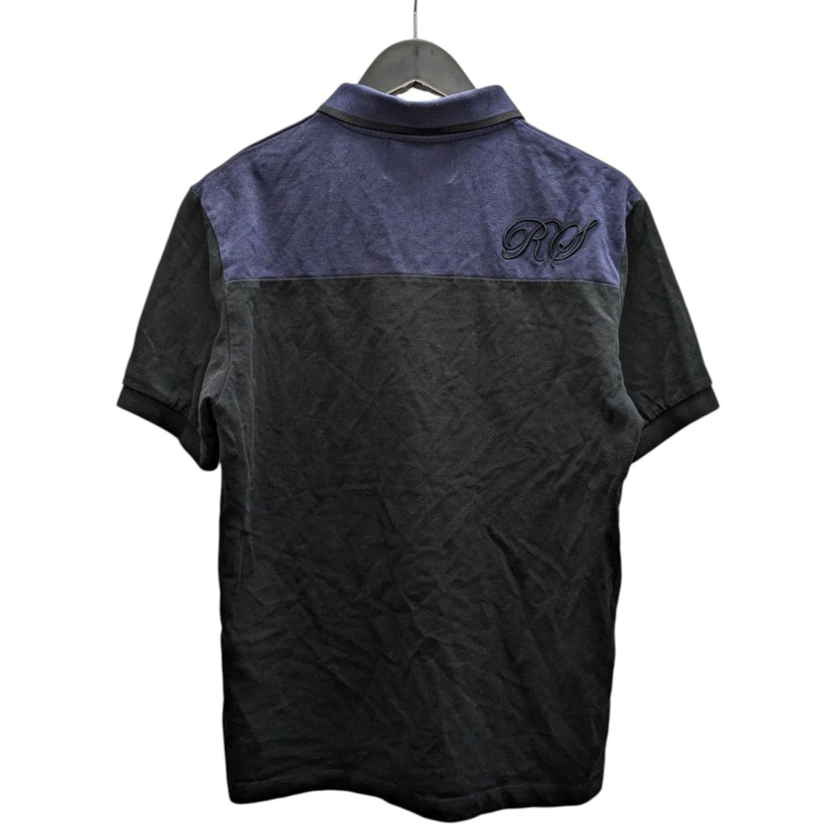 RAF SIMONS×FRED PERRY ポロシャツ ネイビー×ブラック サイズ 40