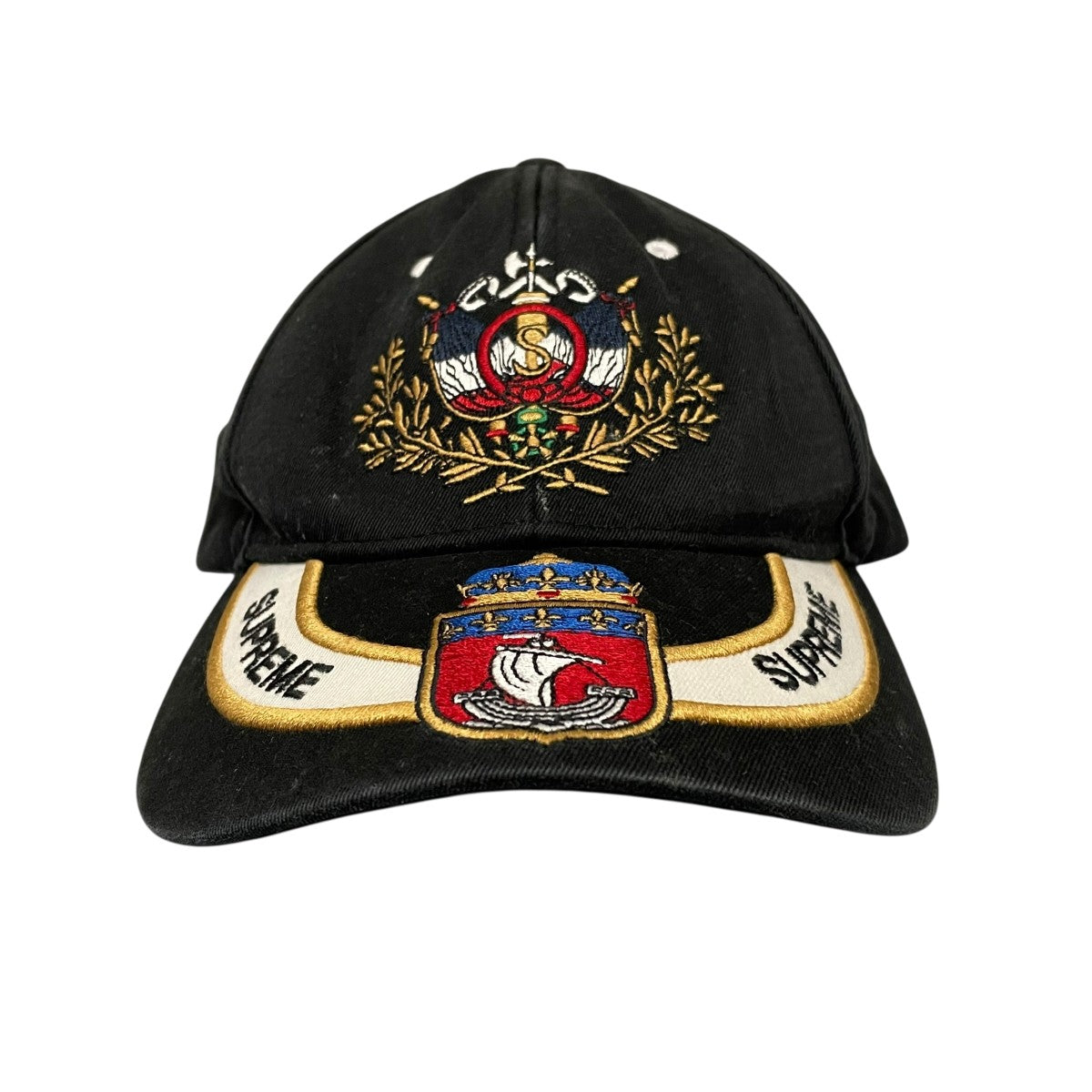 supreme シュプリーム キャップ Supreme(シュプリーム) Crest 6-Panelキャップ ブラック｜【公式