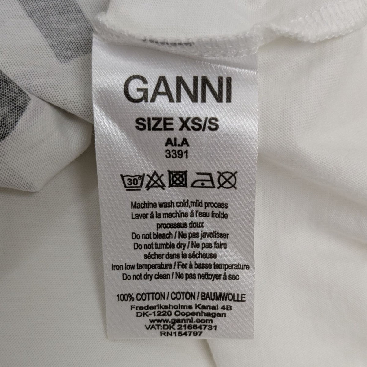 Ganni(ガニー) プリントTシャツ ホワイト サイズ XS/S｜【公式