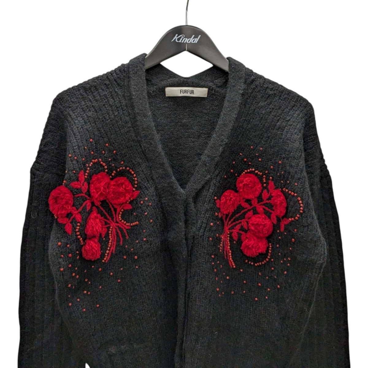 ファーファー FURFUR シアーフラワーチェックブラウス RWFT224064 グリーン×オレンジ サイズ：F FURFUR｜シアーチェックフラワーブラウス