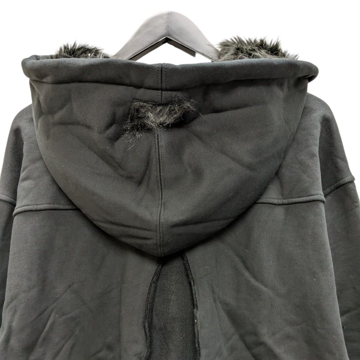 ジャケット・アウター NULLUS 24aw BLACK FUR DOWN JACKET NULLUS(ヌル) 24AW FUR HOODIE ジップファーパーカー NUAW24HOO001