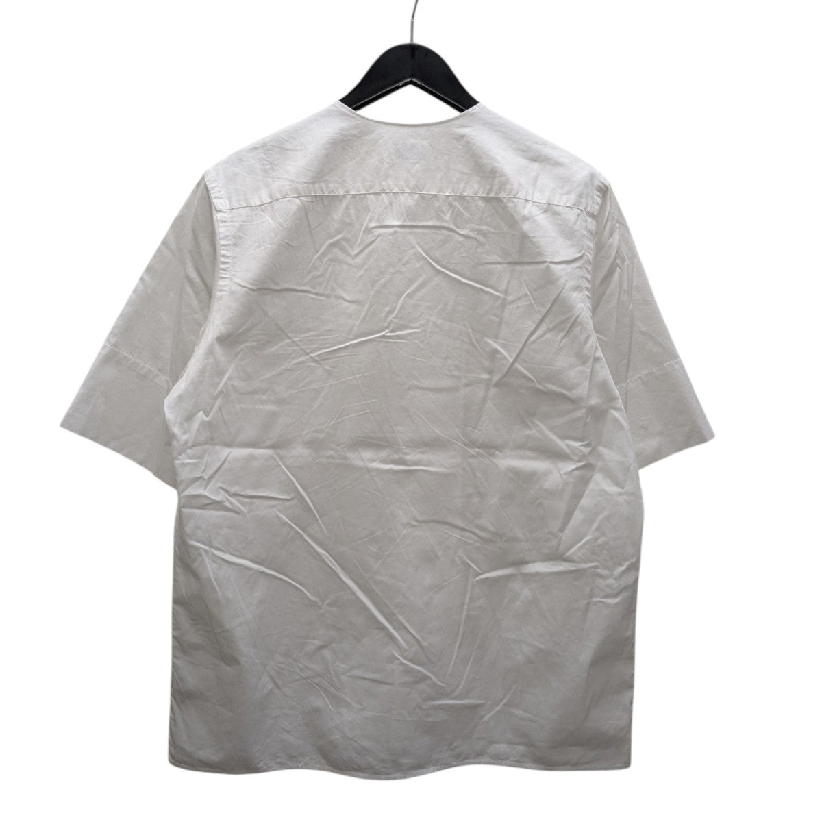 LEMAIRE - 9月末まで※lemaire 半袖シャツ LEMAIRE(ルメール) ノーカラー半袖シャツ ホワイト サイズ 48