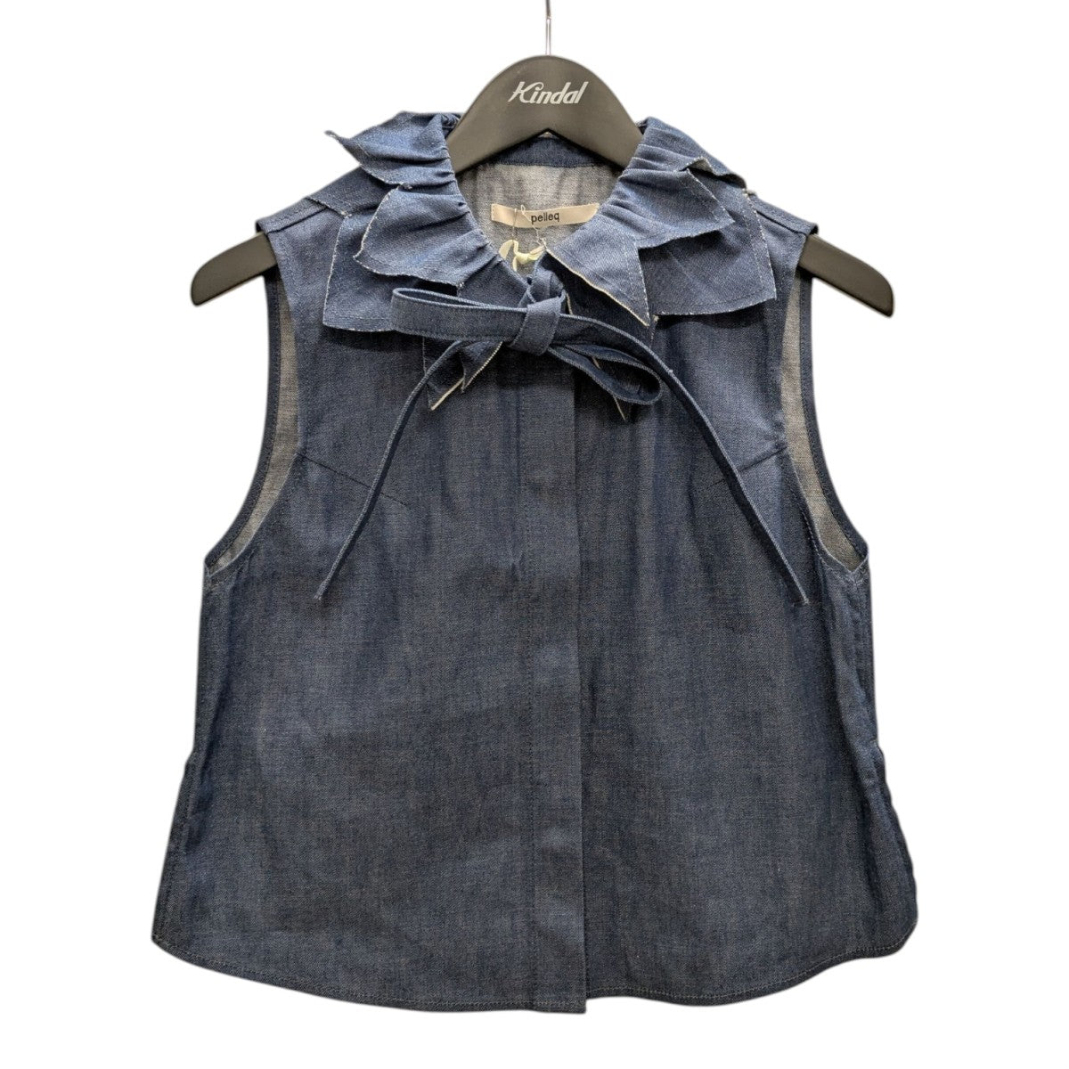 ペレック pelleq フリルデニムシャツ DS0806-SS24 インディゴ サイズ：36 pelleq(ペレック) フリルデニムシャツDS0806-SS24 DS0806-SS24