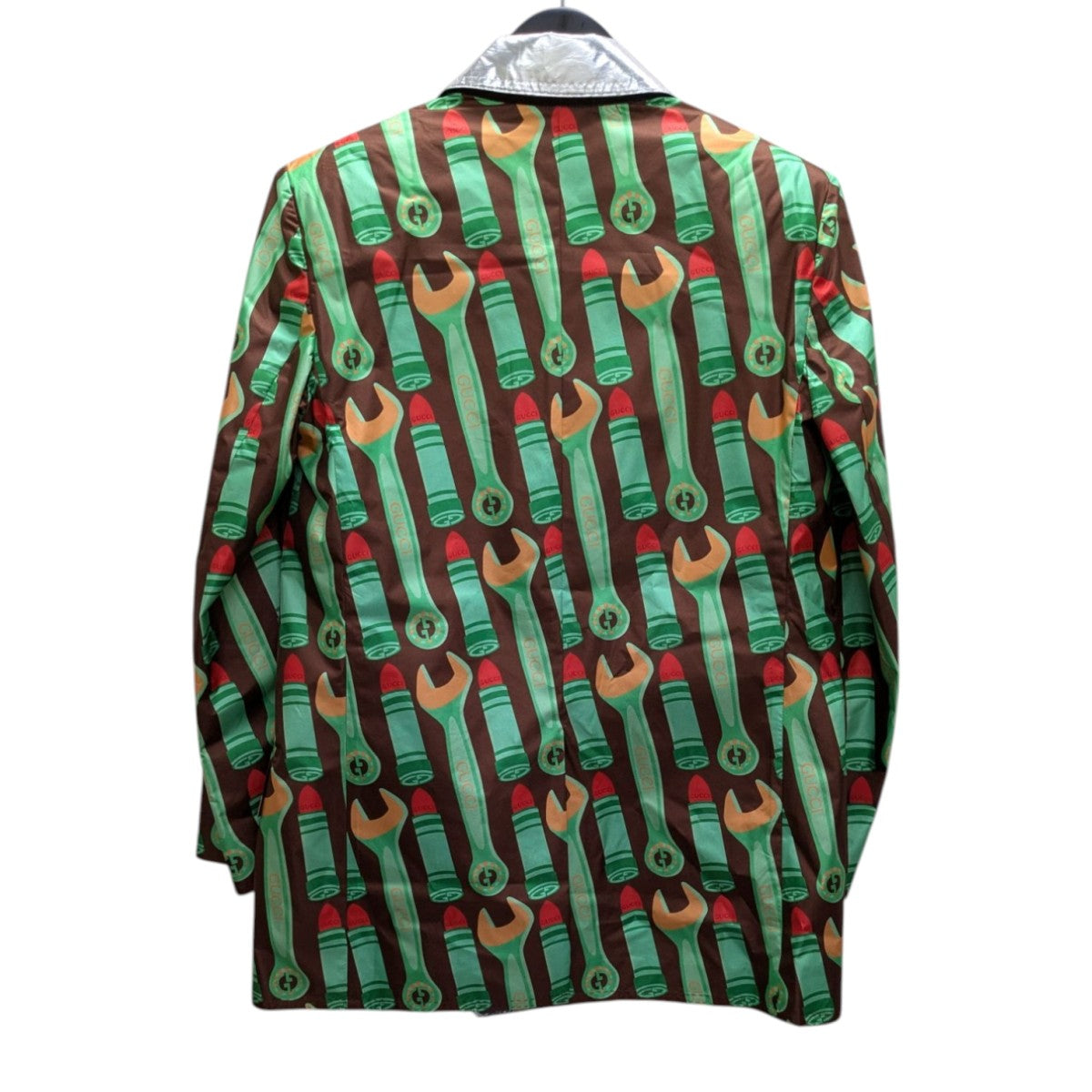 GUCCI(グッチ) リップ金ボタンジャケット 740827 ブラウン×シルバー