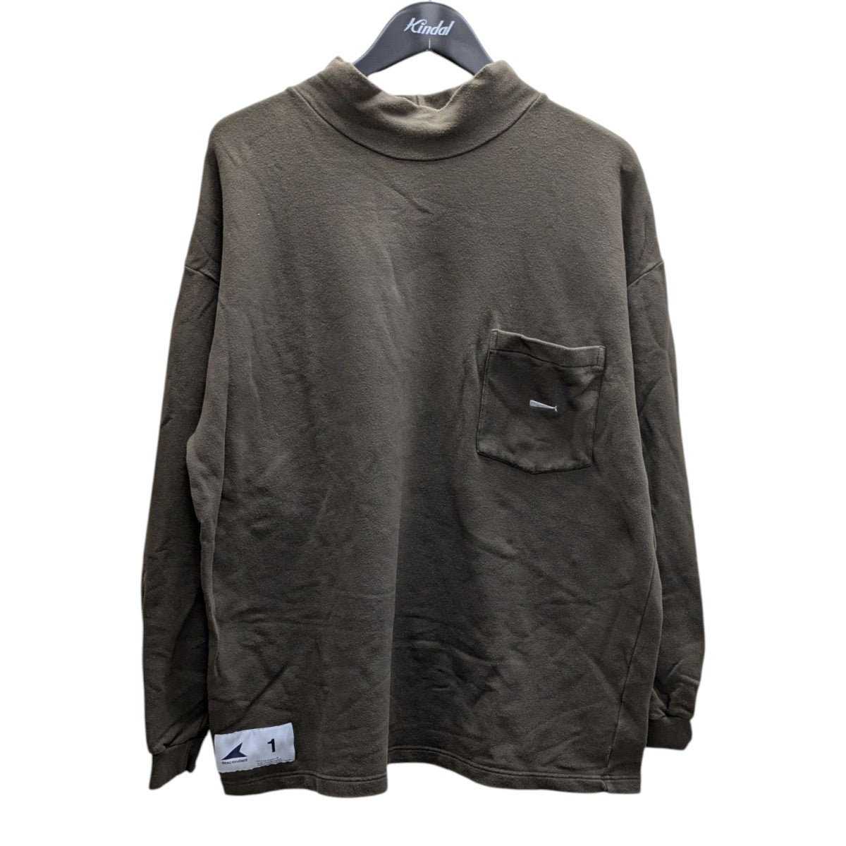 DESCENDANT 23AW TORTOISE MOCK NECK LS モックネックカットソー 古着・中古-1枚目のアイテム画像