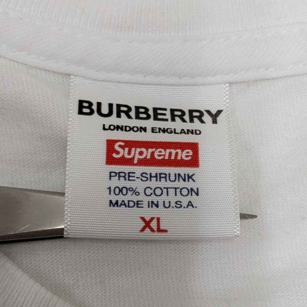 Supreme×BURBERRY Box Logo TeeプリントTシャツ ホワイト サイズ
