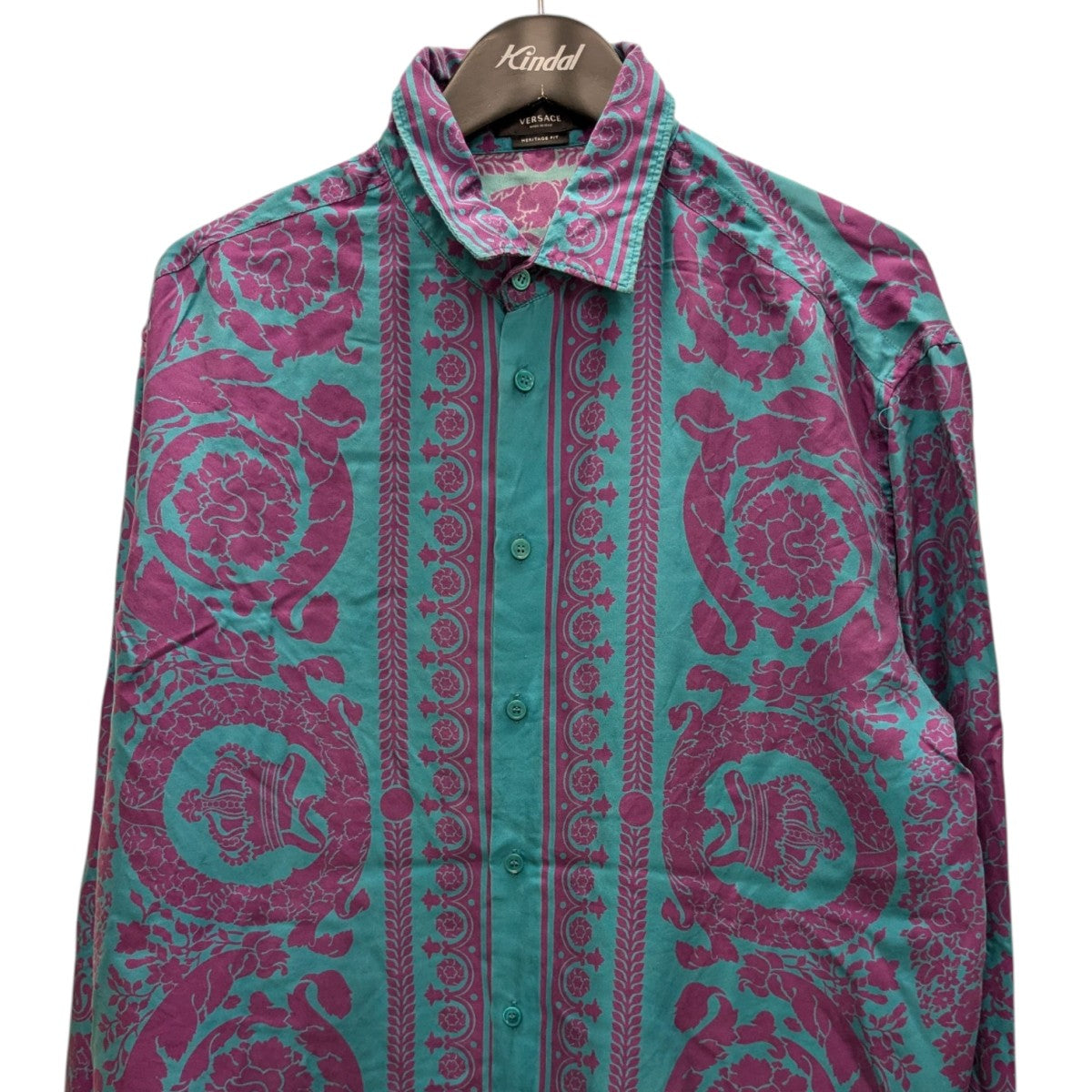 VERSACE 総柄シルクシャツ 古着・中古-2枚目のアイテム画像