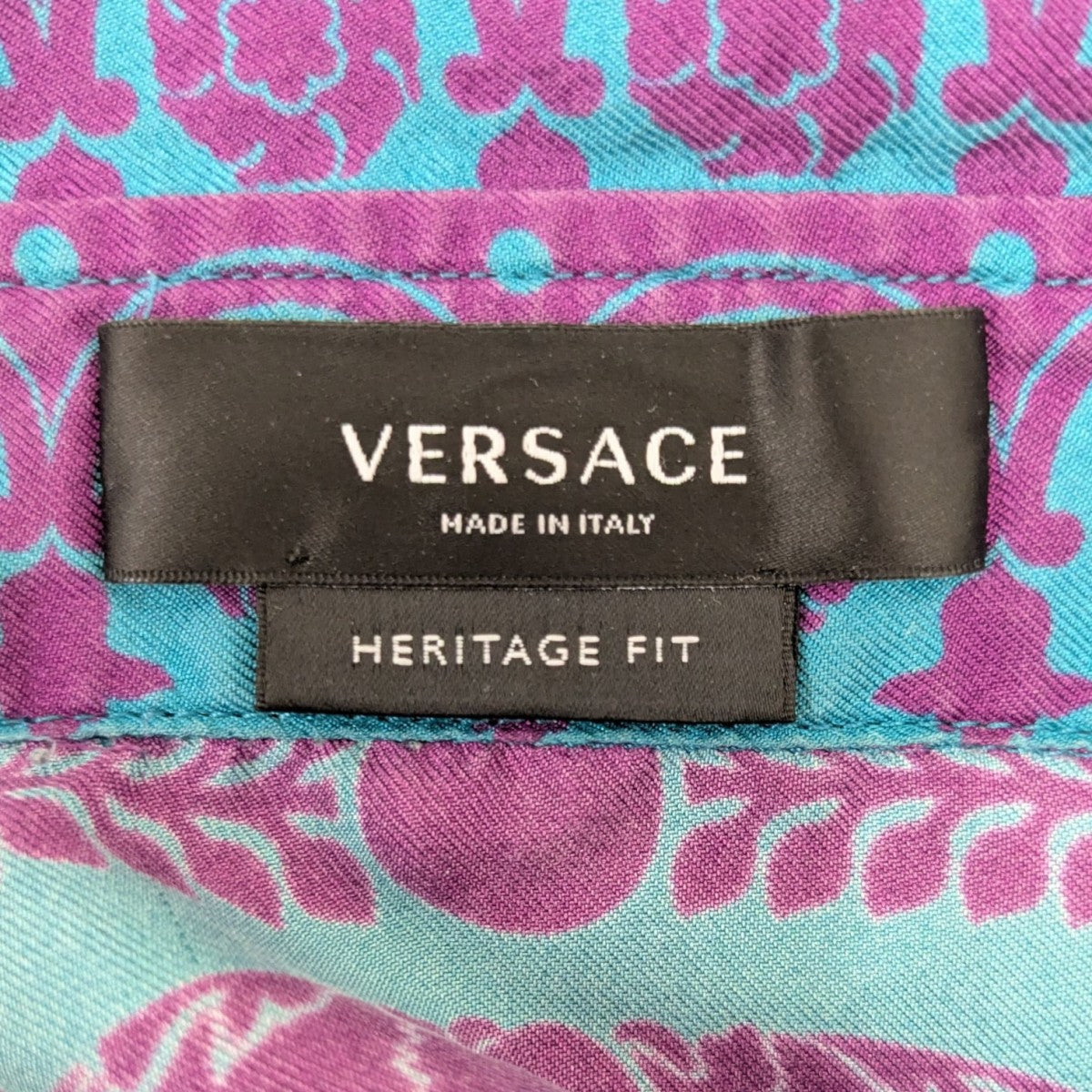 VERSACE 総柄シルクシャツ 古着・中古-6枚目のアイテム画像