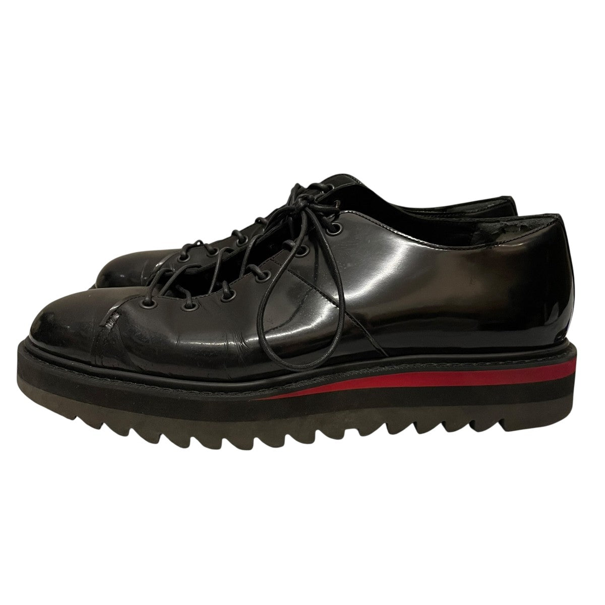 ONITSUKA ブラック レースアップシューズ 中古・古着通販】Onitsuka Tiger (オニツカタイガー) レース