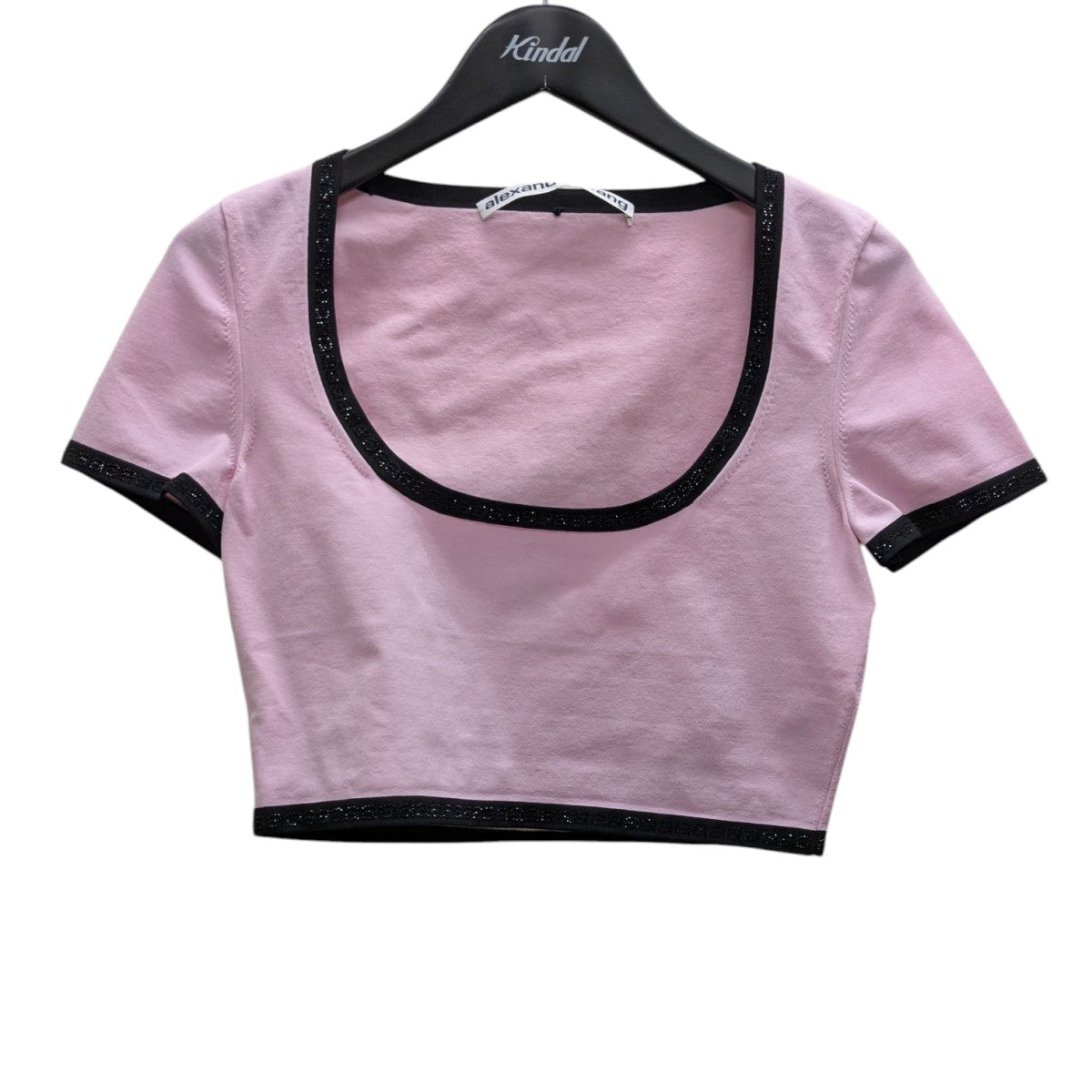 アレキサンダーワン ALEXANDER WANG コントラストスリムビジューTシャツ ピンク サイズ：M ALEXANDER WANG(アレキサンダーワン) コントラストスリム