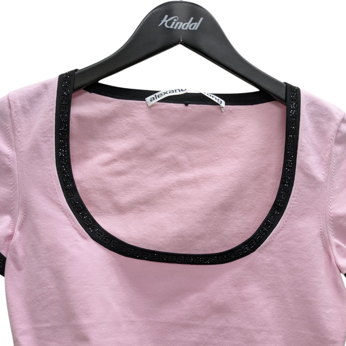 アレキサンダーワン ALEXANDER WANG コントラストスリムビジューTシャツ ピンク サイズ：M ALEXANDER WANG(アレキサンダーワン) コントラストスリム
