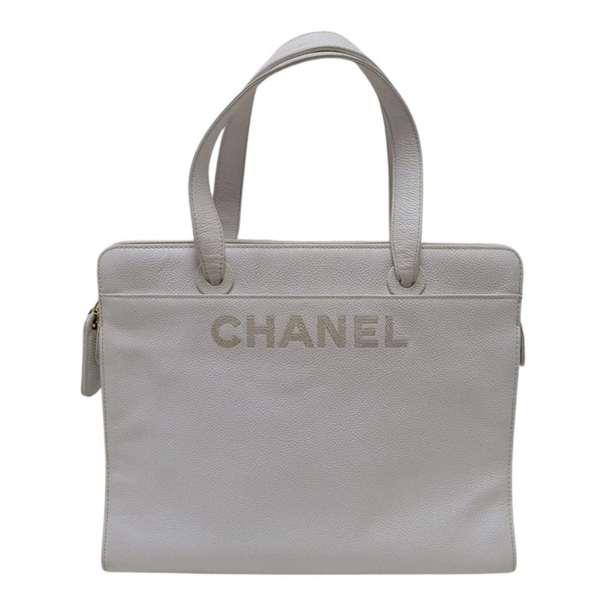 CHANEL デカロゴバック CHANEL(シャネル) 10157ロゴトートバッグ 528**** ホワイト