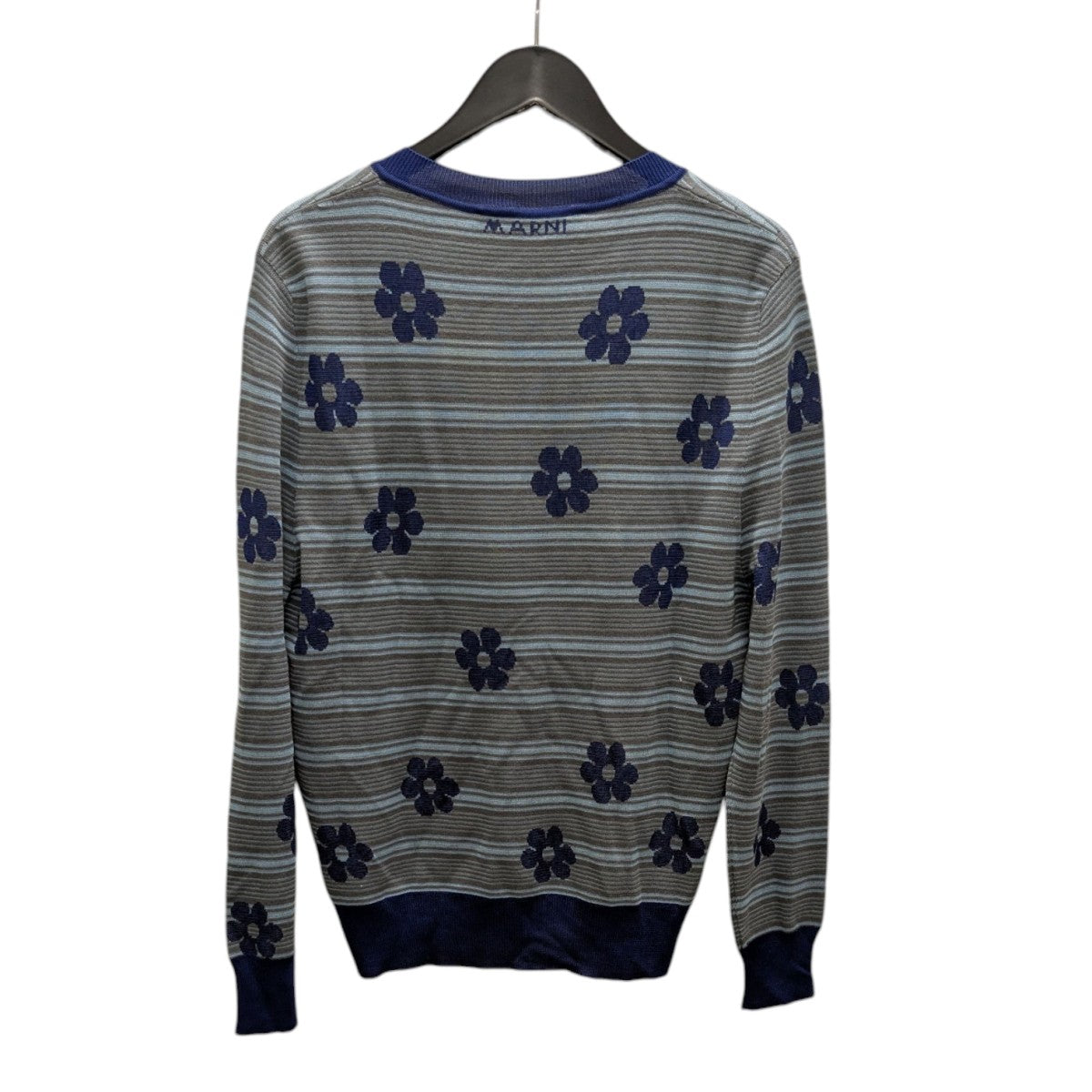 MARNI(マルニ) 花柄ボーダーニット CVMD0140Q0 ブルー×グレー サイズ