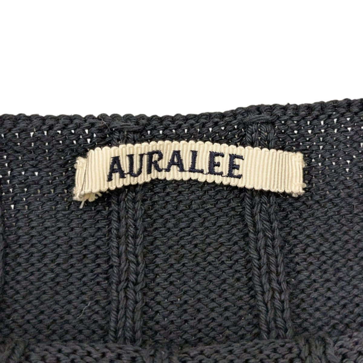 AURALEE(オーラリー) FLAT CORD YARN WIDE RIB KNIT BOAT NECK