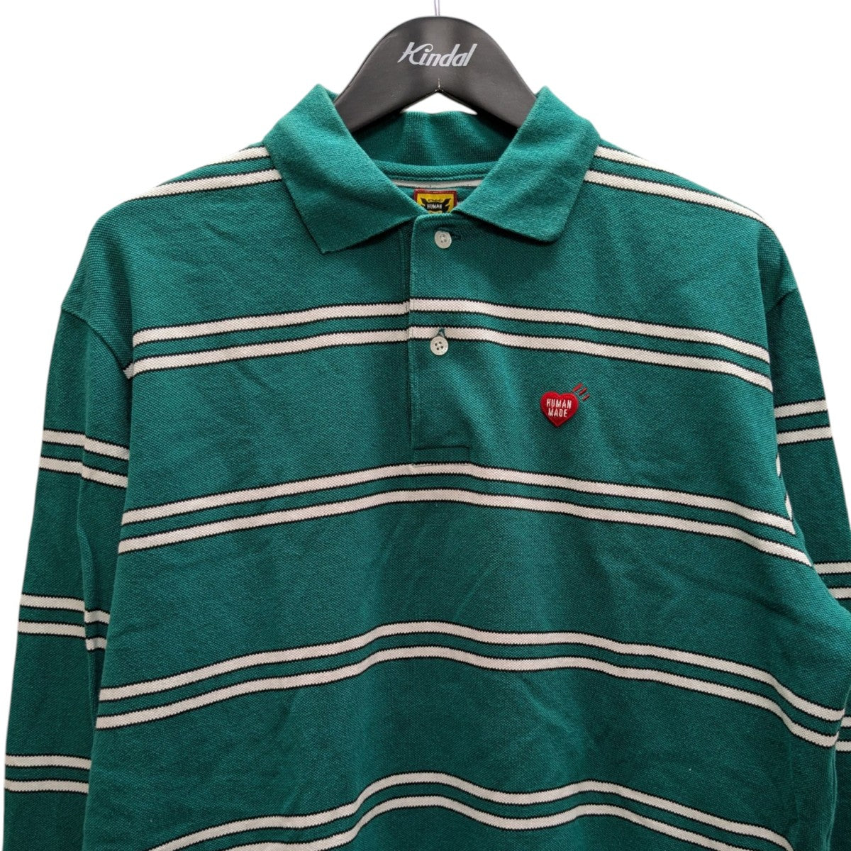 humanmade ポロシャツ HUMAN MADE(ヒューマンメイド) ボーダーポロシャツ グリーン