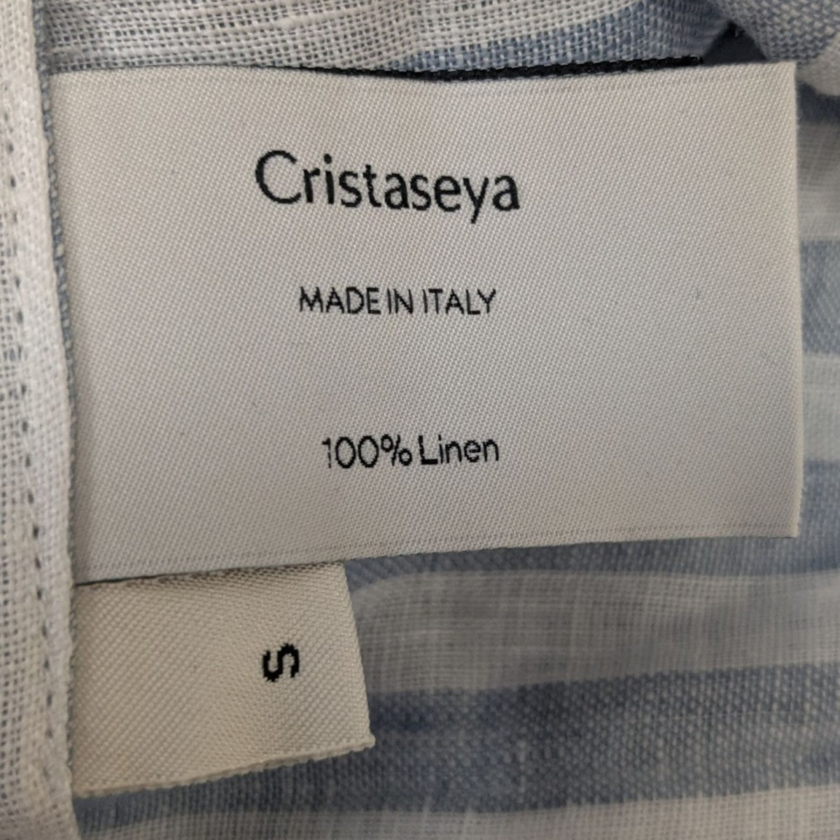 Cristaseya 25SSリネン ストライプ ノースリーブワンピース 古着・中古-4枚目のアイテム画像