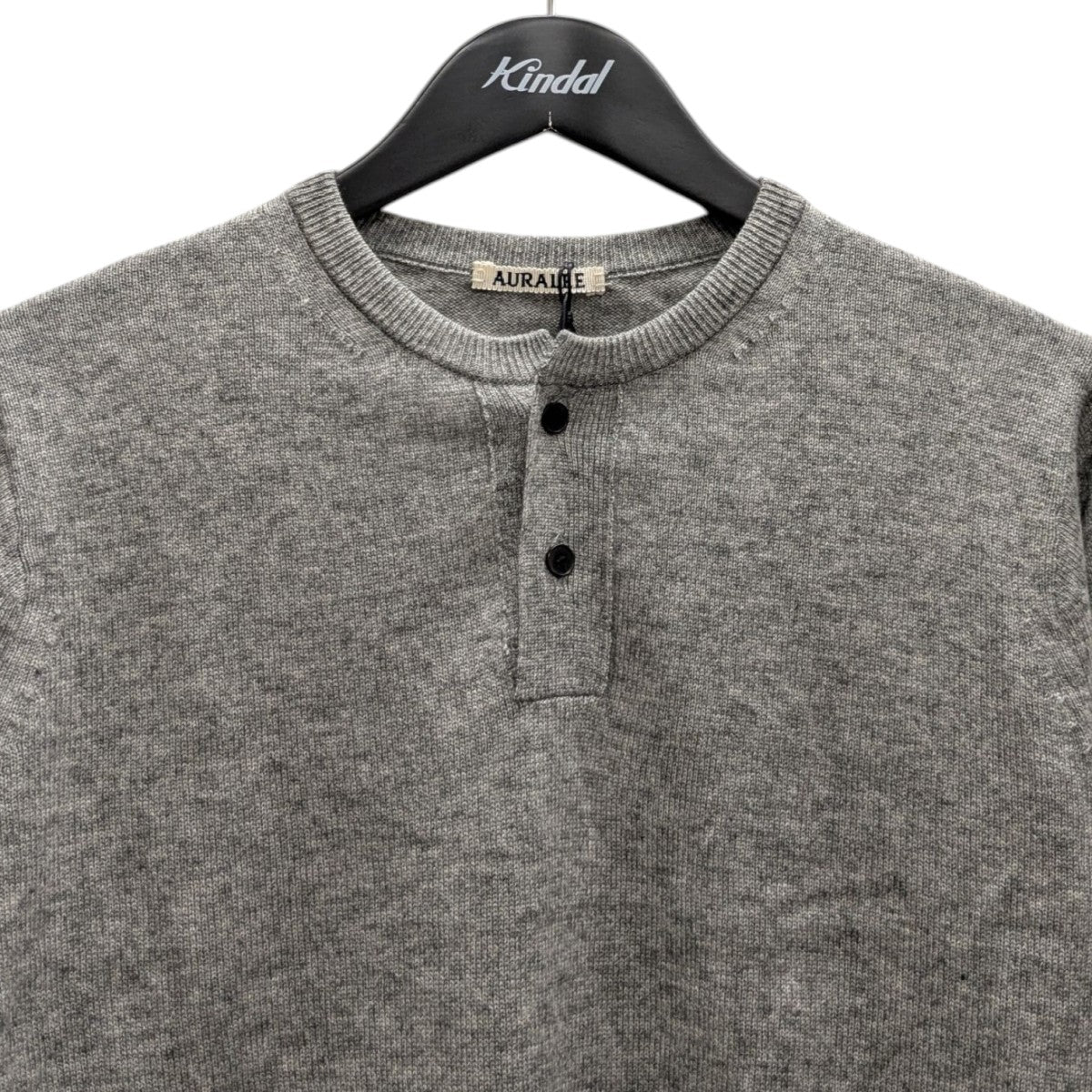 新品未使用　オーラリー　グレー クロップドニット 長袖 バックオープン AURALEE(オーラリー) 25SSSUPER FINE CASHMERE SILK KNIT HENLY