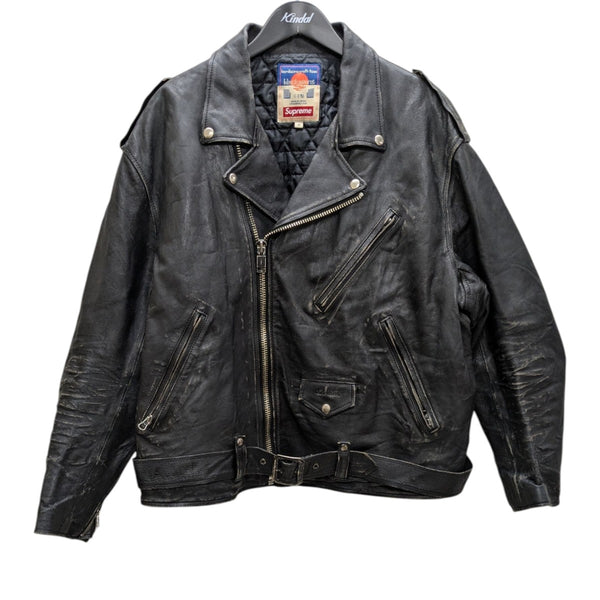 Supreme×blackmeans Painted Leather Motorcycle Jacketライダース