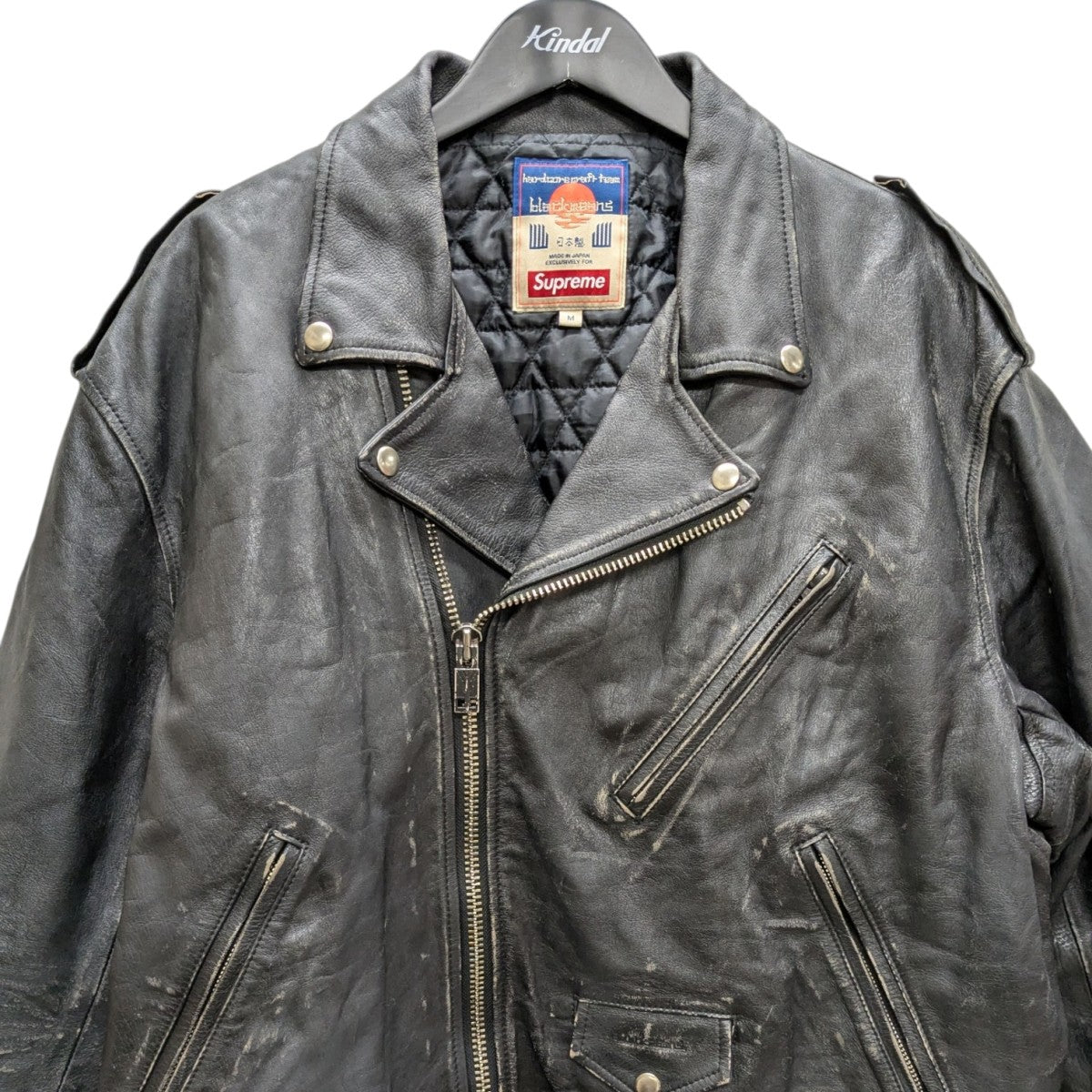 ジャケット・アウター Supreme Blackmeans Painted Leather Mc Jk Supreme blackmeans Painted Leather Motorcycle Jacket (FW23