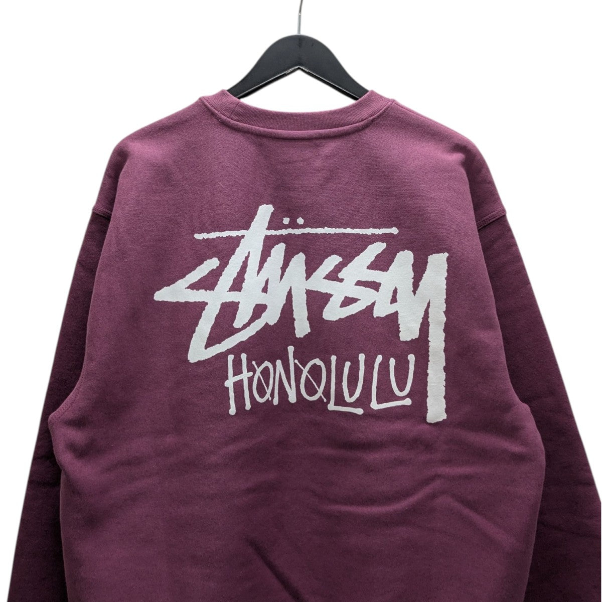 新品未使用タグ付Stüssy 黒トレーナー 長袖　Mサイズ HONOLULU stussy(ステューシー) 長袖カットソー ブラック サイズ L