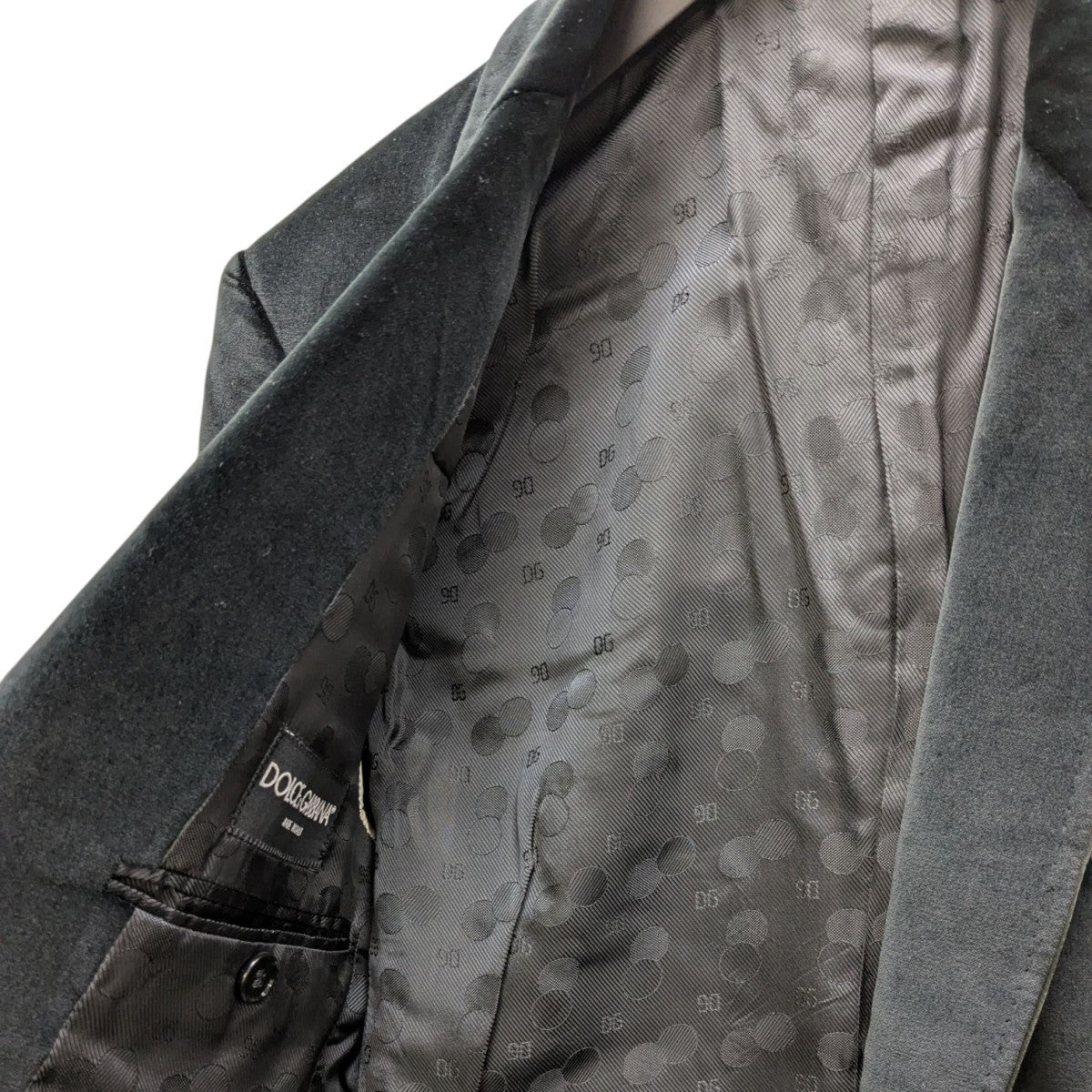 【超美品】DOLCE&GABBANA ブラックベルベット テーラードジャケット Dolce & Gabbana メンズブラックベルベットブレザー () IFCHIC.COM