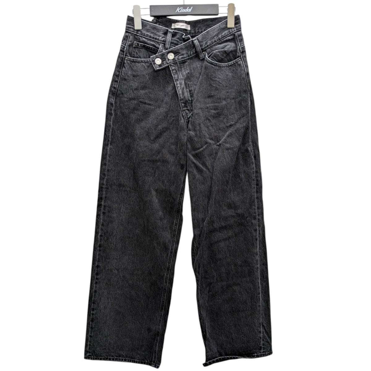 moussy(マウジー) CROSS WAIST WIDE STRAIGHTワイドデニムパンツ