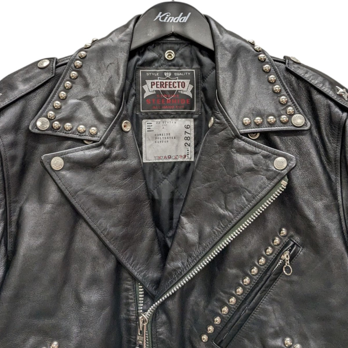 Schott スタッズ付きワークジャケット Mサイズ sacai×Schott Leather Studs Blouson スタッズレザーライダース