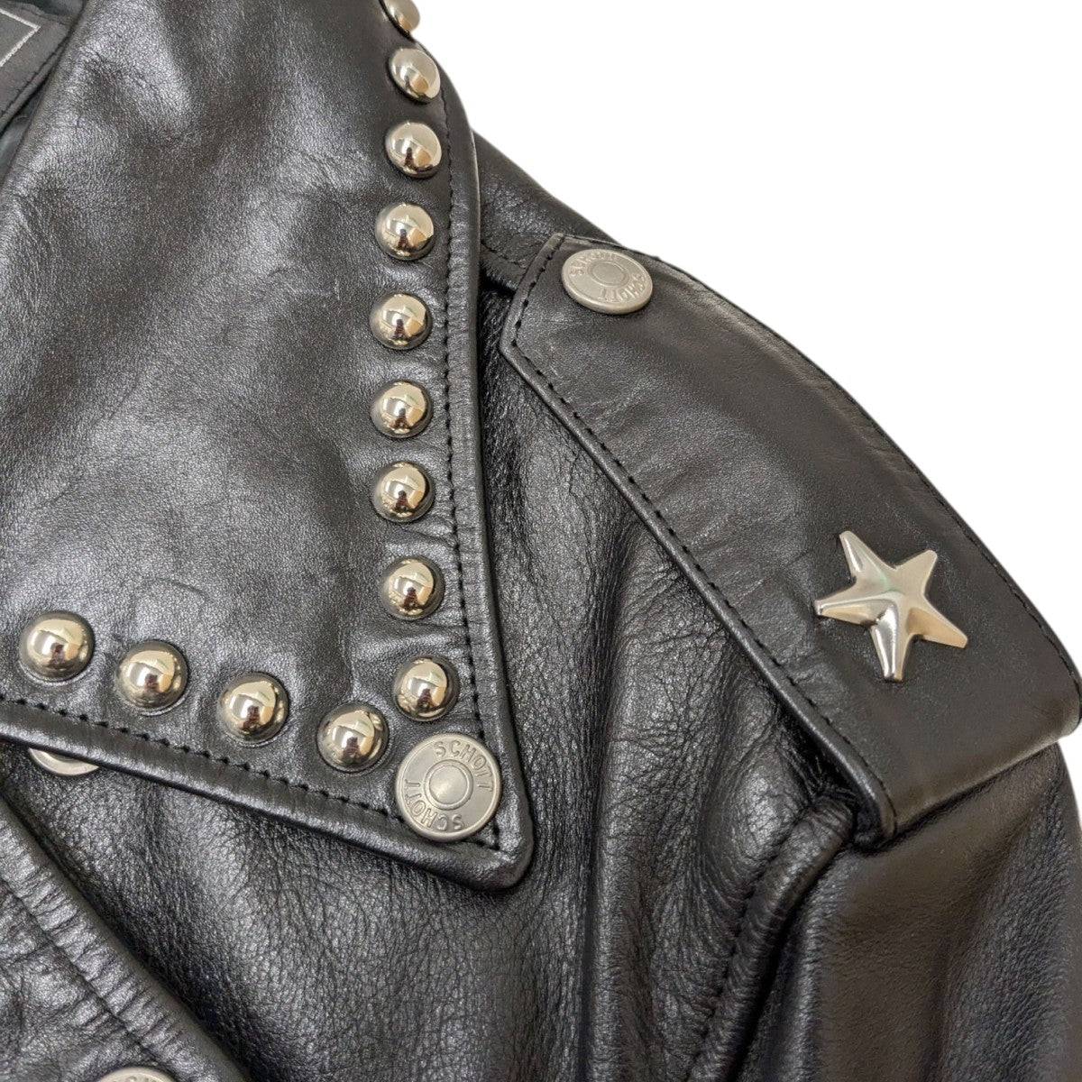 sacai×Schott Leather Studs Blouson スタッズレザーライダース