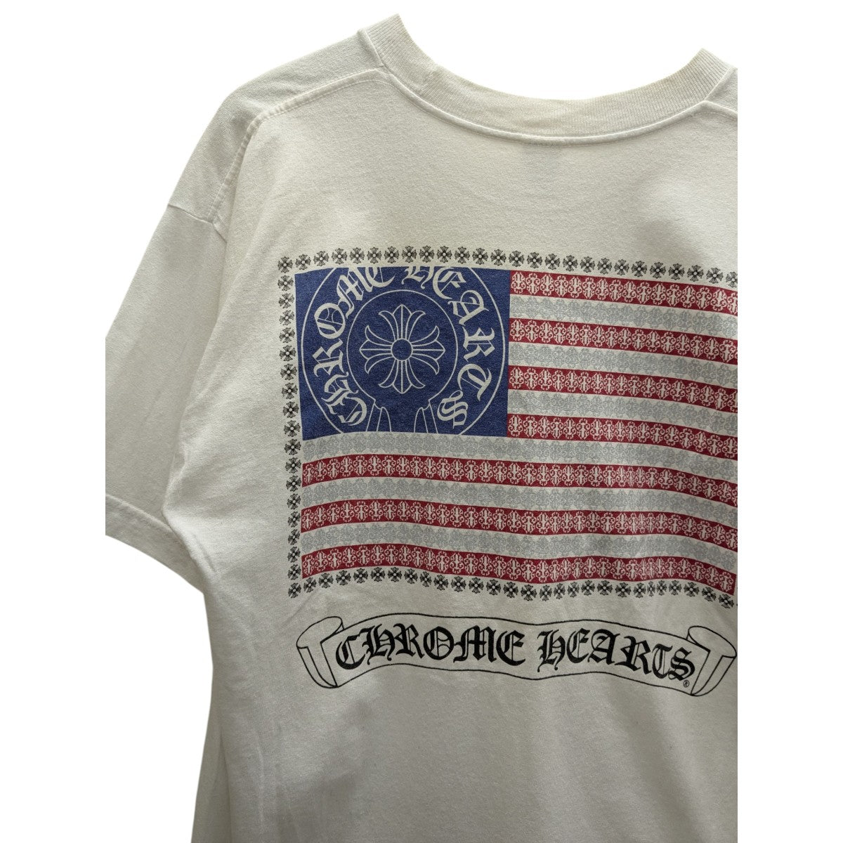 クロムハーツ★Chrome Hearts★アメリカ Tシャツ ホワイト クロムハーツTシャツCHクロスホワイト