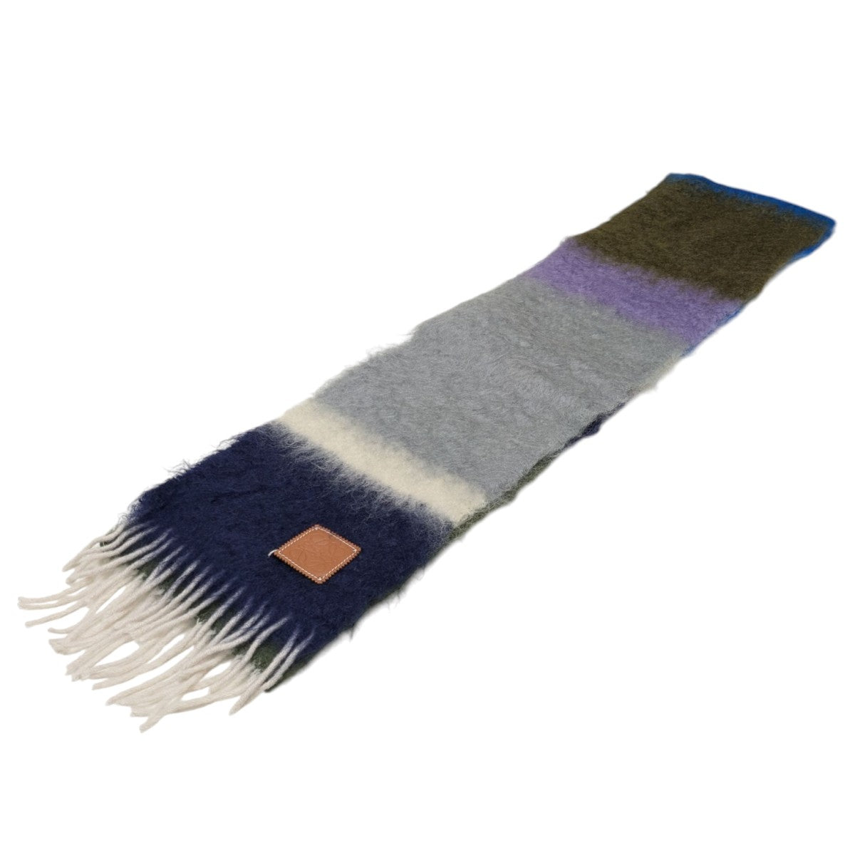 LOEWE(ロエベ) モヘアマフラー グレー×ネイビー｜【公式】カインドオル