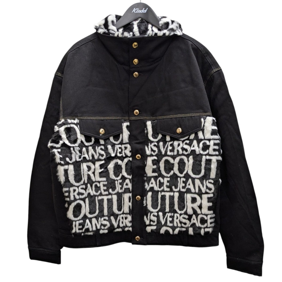 VERSACE(ヴェルサーチ) デニムファージャケット ブラック サイズ IT 52