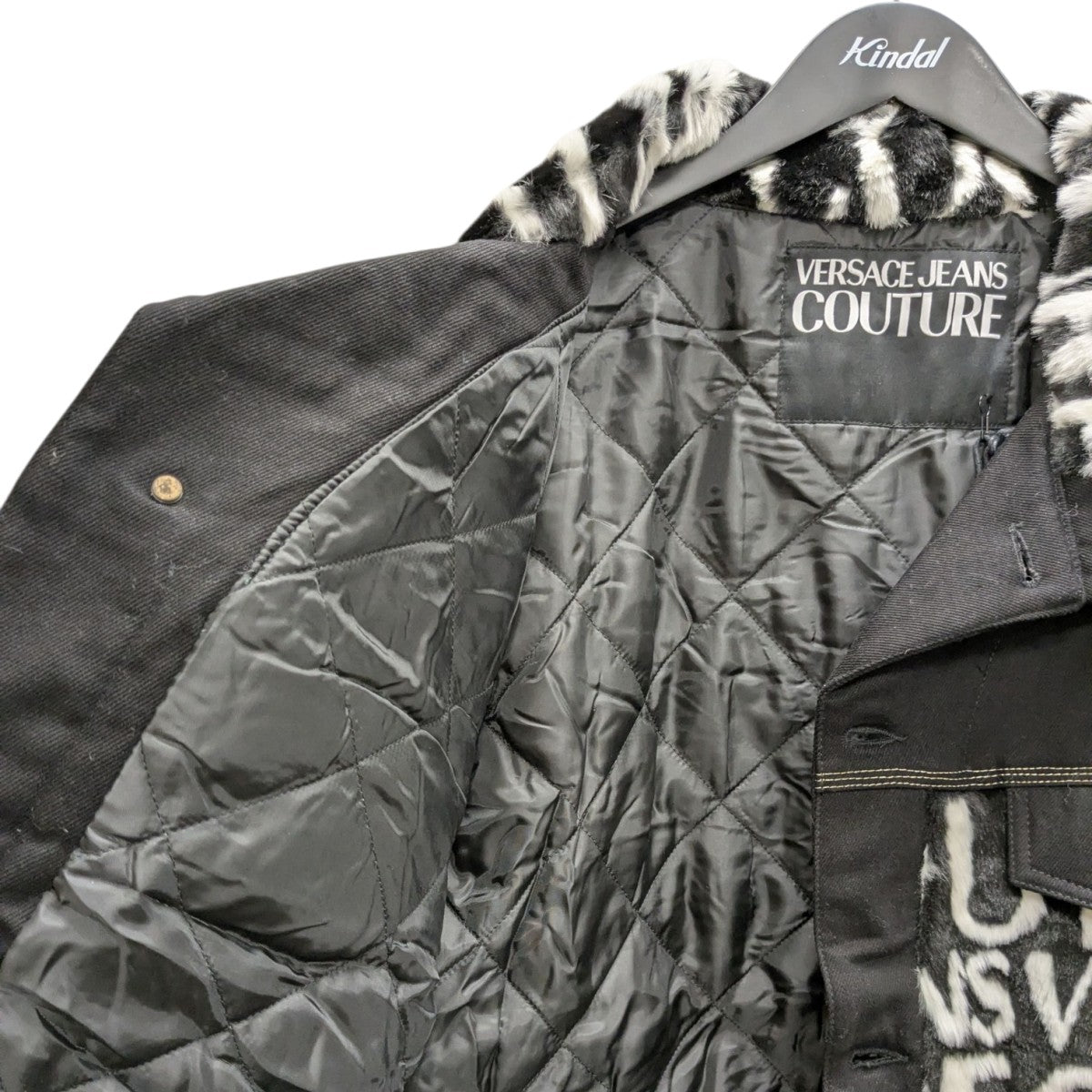 VERSACE(ヴェルサーチ) デニムファージャケット ブラック サイズ IT 52